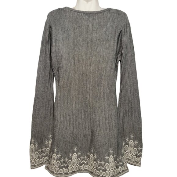Grey Ribbed Bell Sleeves Sweater Dress  One Size Fits Most - NWOT - Picture 2 of 7